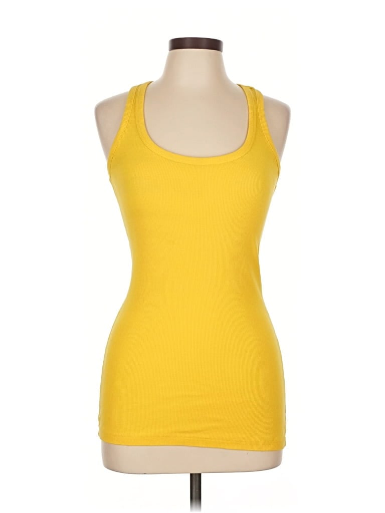 Pre-owned Zenana Tank Top Yellow Halter Neckline Tops