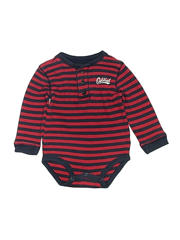Pre-owned Oshkosh B'gosh Kids' Long Sleeve Onesie In Red