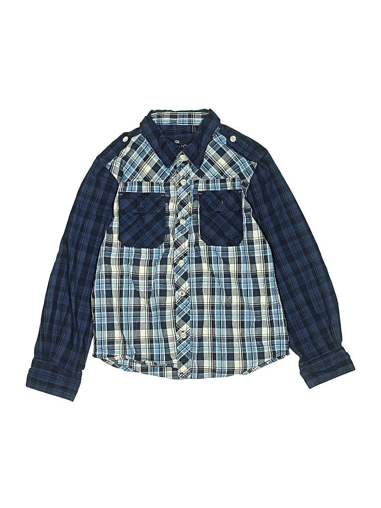 Pre-owned Buffalo By David Bitton Kids' Long Sleeve Button Down Shirt In Blue
