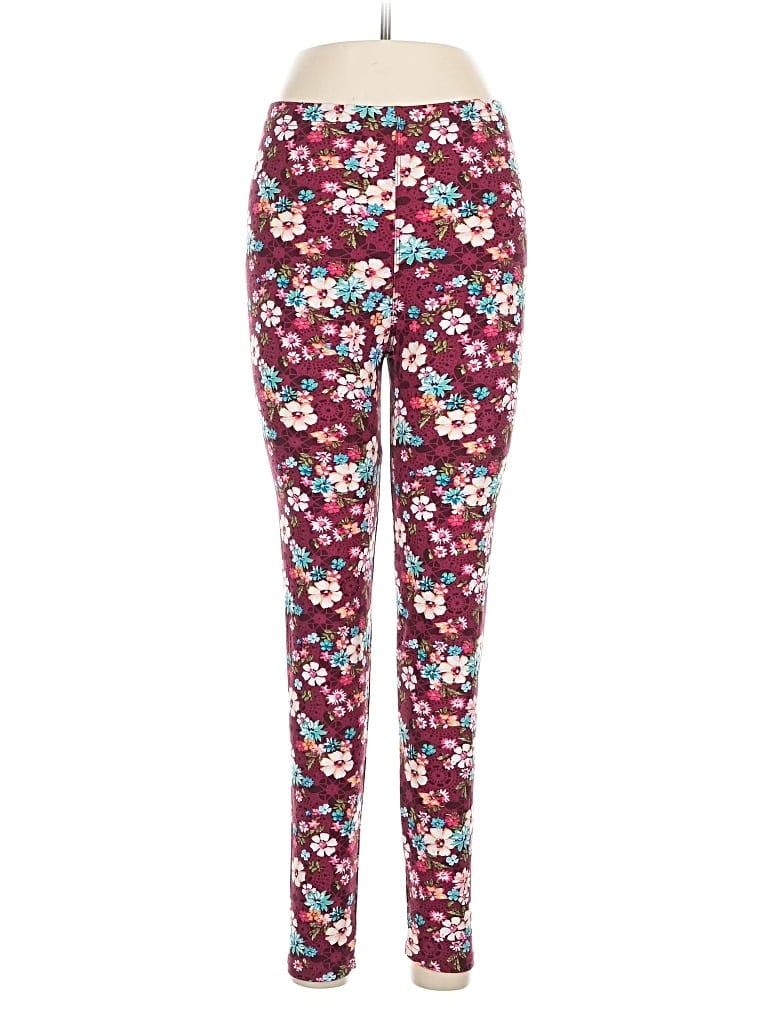 Pre-owned Unbranded Leggings In Burgundy