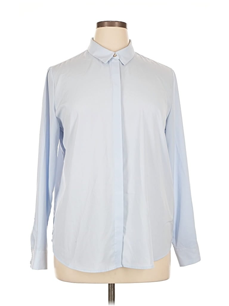 Pre-owned H&m Long Sleeve Blouse In Blue