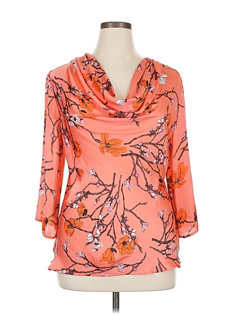 Pre-owned Elementz 3/4 Sleeve Blouse In Orange