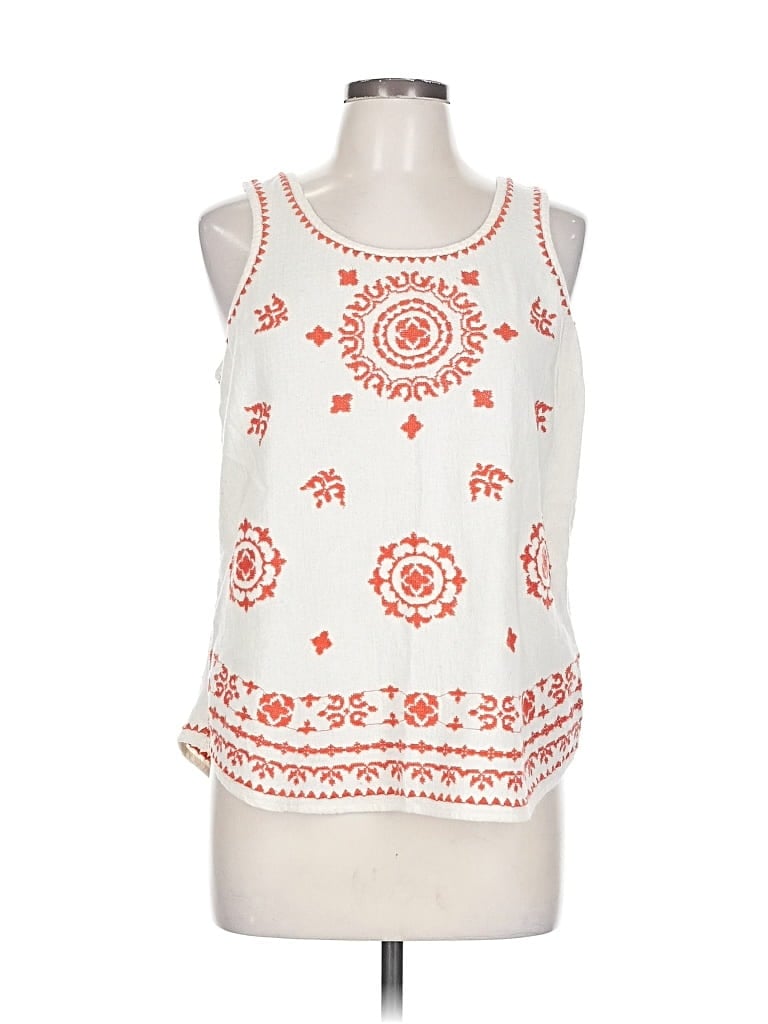 Pre-owned Lucky Brand Sleeveless Blouse In White