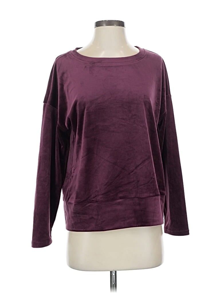 Pre-owned Cable & Gauge Pullover Sweater In Burgundy