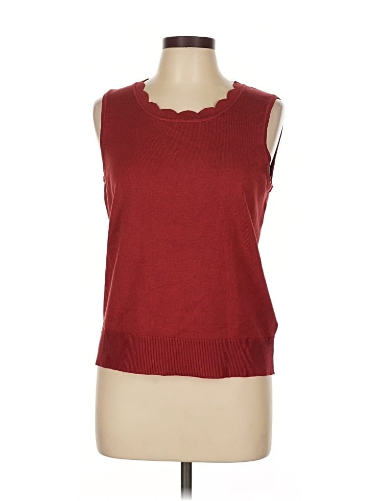 Pre-owned Cable & Gauge Sleeveless T-shirt In Burgundy