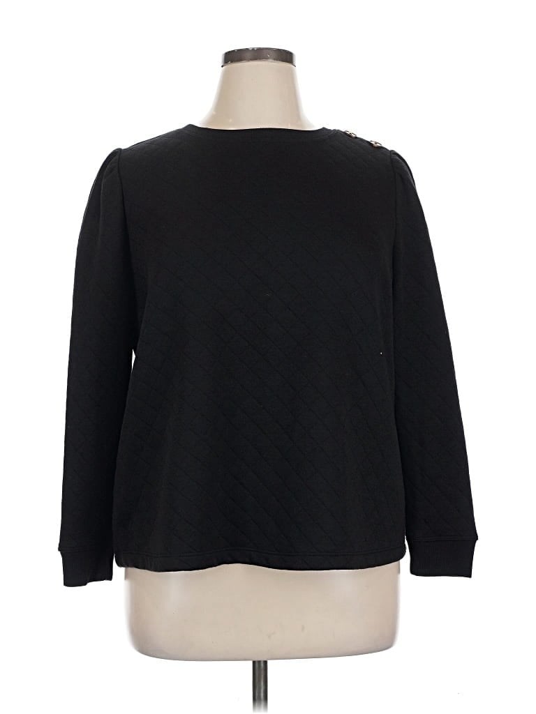 Pre-owned Croft & Barrow Pullover Sweater In Black
