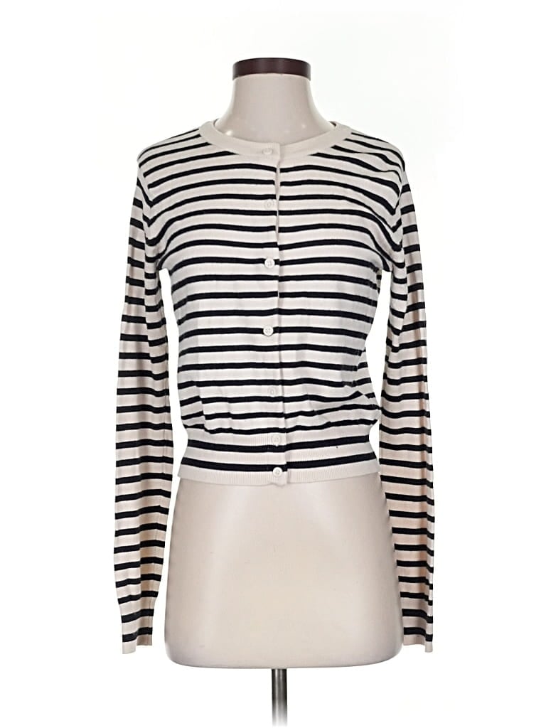 Pre-owned H&m Cardigan Sweater In White