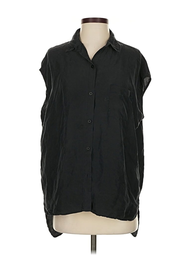 Pre-owned Baldwin Sleeveless Silk Top Black Cowl Neck Tops