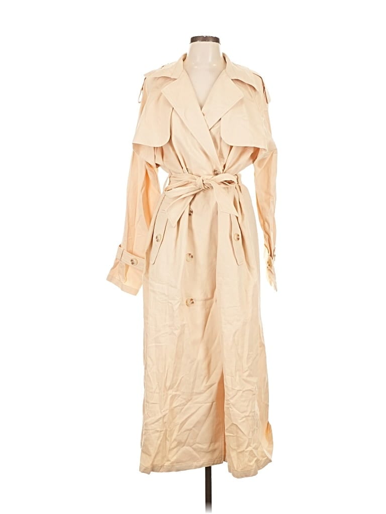 Pre-owned Prettylittlething Trenchcoat In Brown