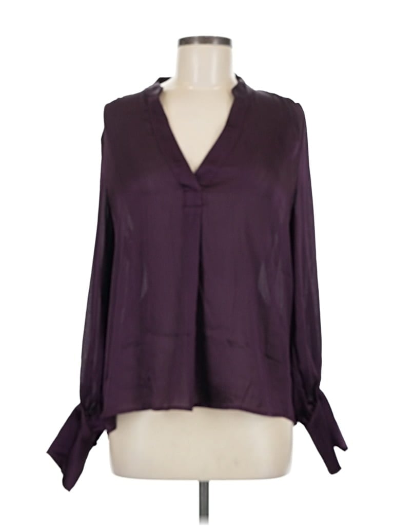 Pre-owned Banana Republic Factory Store Long Sleeve Blouse In Purple