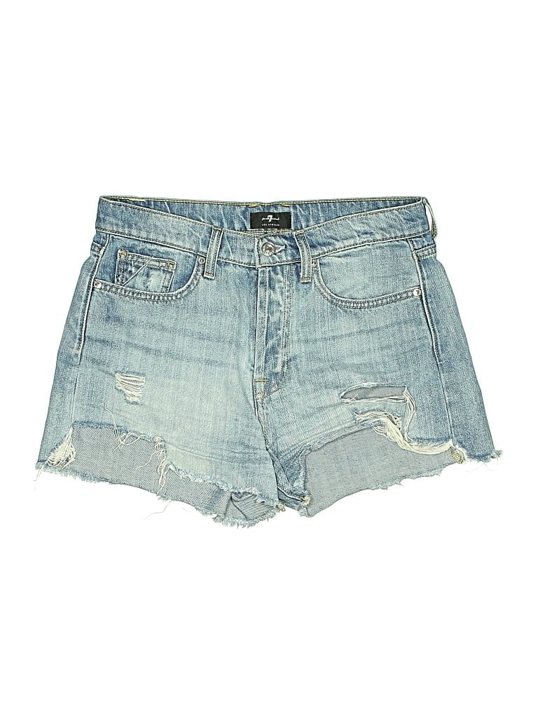 Pre-owned 7 For All Mankind Denim Shorts In Blue