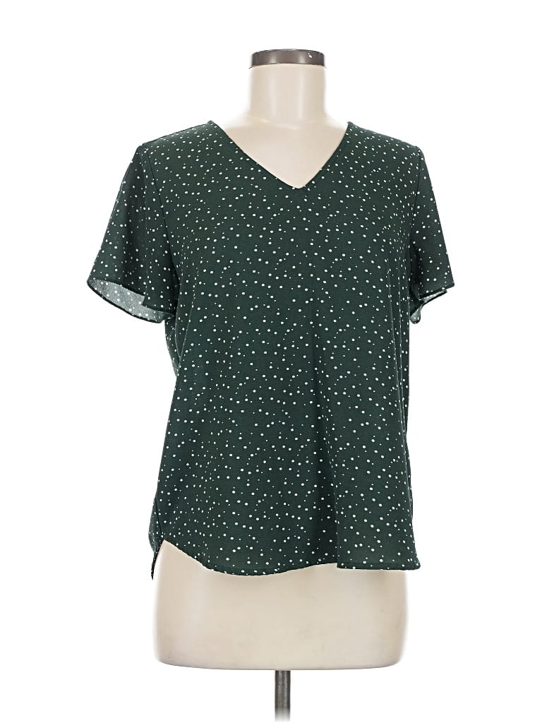 Pre-owned 41hawthorn Short Sleeve Blouse In Green