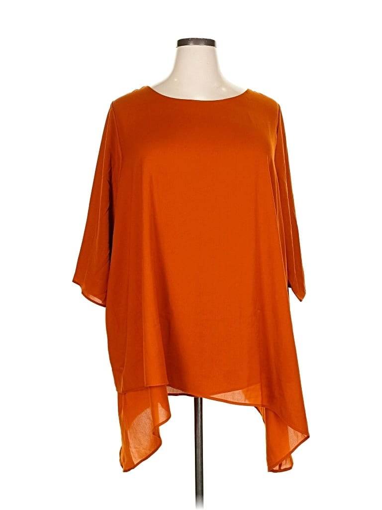 Pre-owned Jessica London 3/4 Sleeve Blouse In Orange