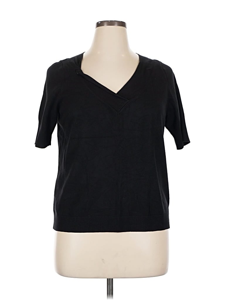 Pre-owned Lane Bryant Short Sleeve T-shirt In Black