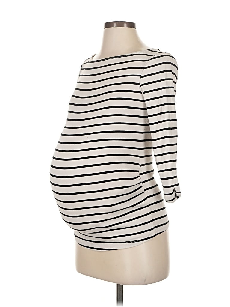 Pre-owned H&m Mama 3/4 Sleeve T-shirt In White