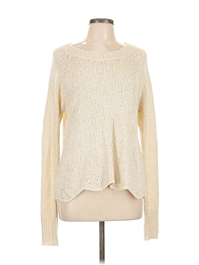 Pre-owned Cotton Emporium Pullover Sweater In White