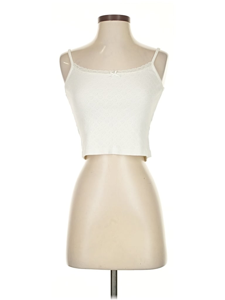BRANDY MELVILLE Pre-owned Sleeveless Top Ivory Sweetheart Neckline Tops In White