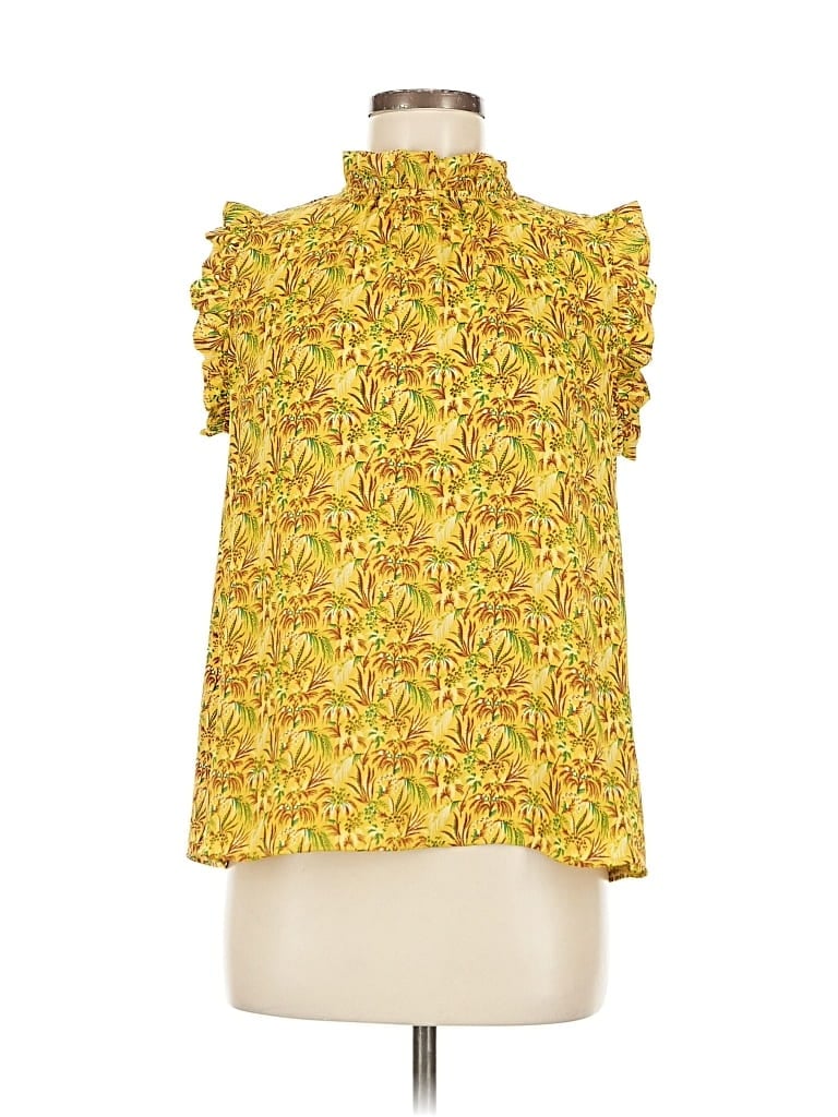 Pre-owned Ann Taylor Sleeveless Blouse In Yellow