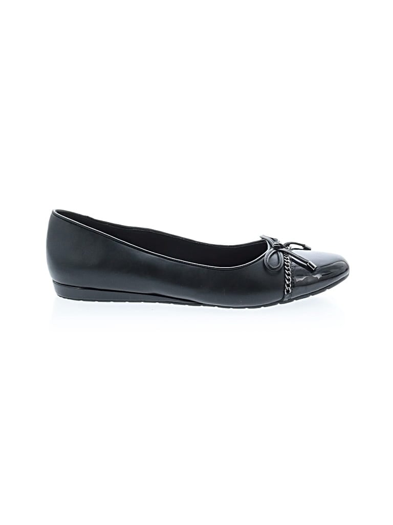 Pre-owned Anne Klein Flats In Black