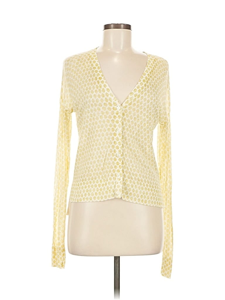Pre-owned Ann Taylor Loft Cardigan Sweater In Yellow