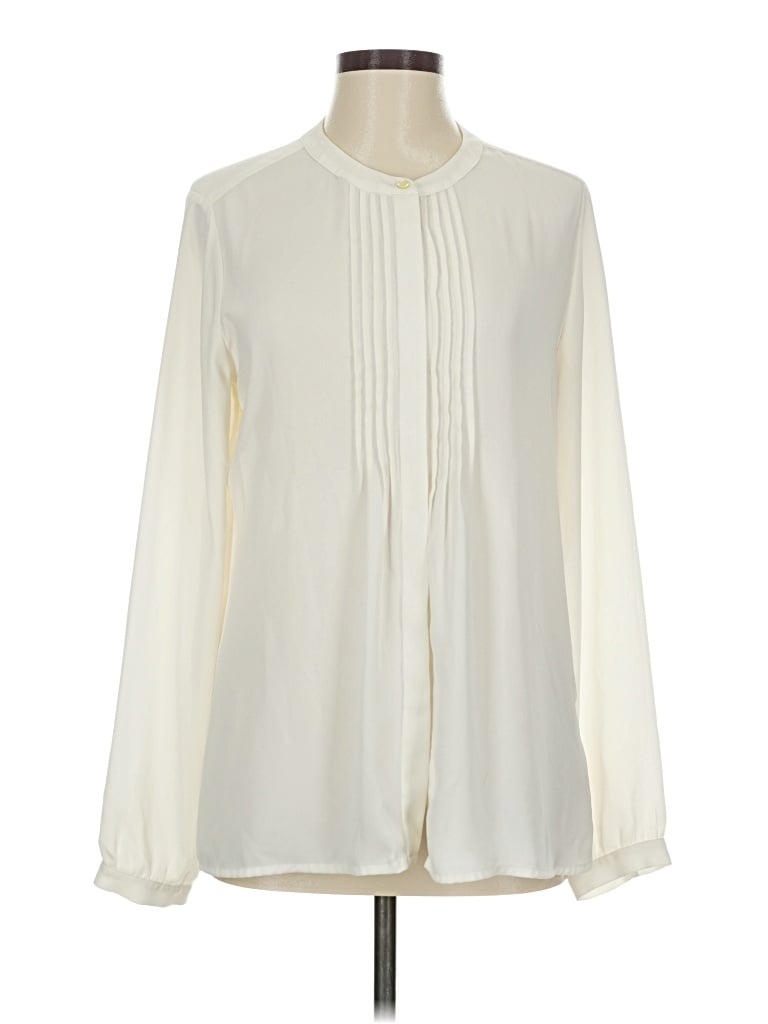 Pre-owned Banana Republic Long Sleeve Blouse In White