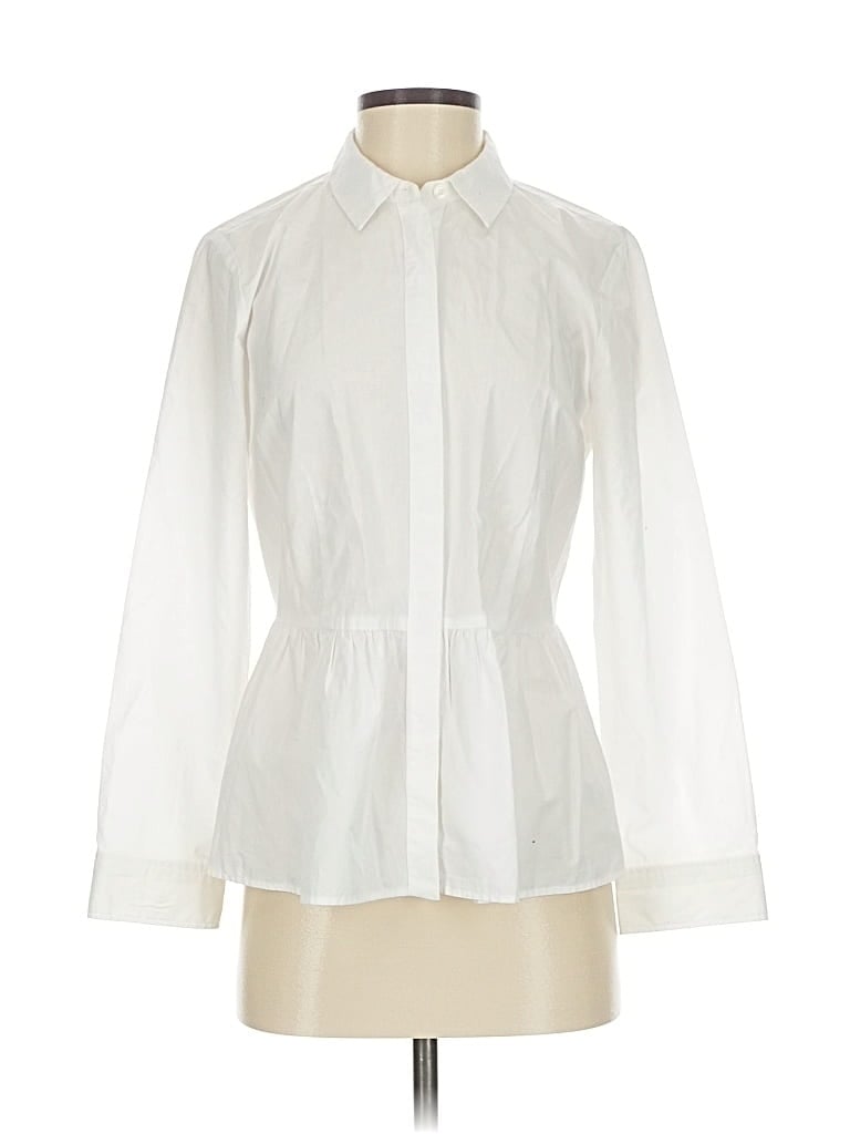 Pre-owned Talbots 3/4 Sleeve Blouse In White