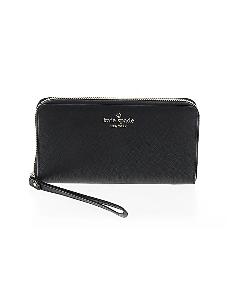 Pre-owned Kate Spade New York Leather Wristlet In Black