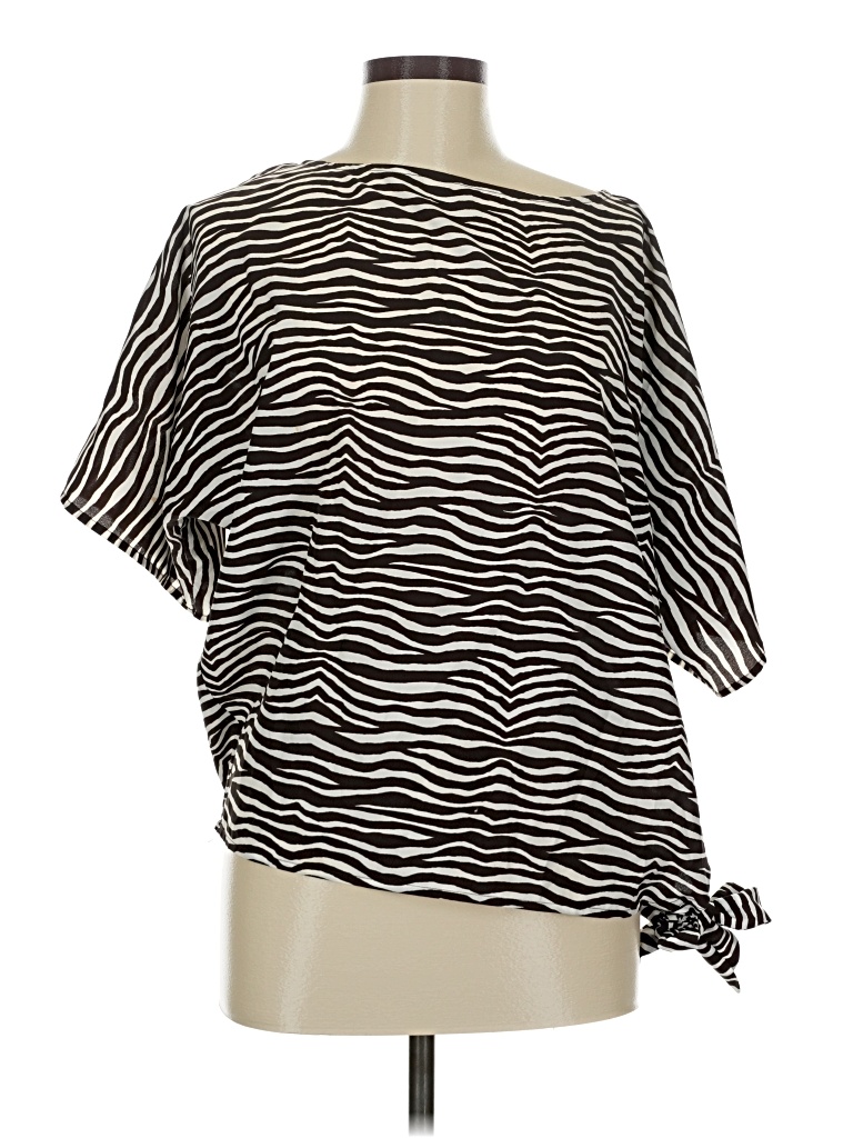Pre-owned Michael Michael Kors Short Sleeve Blouse In Black