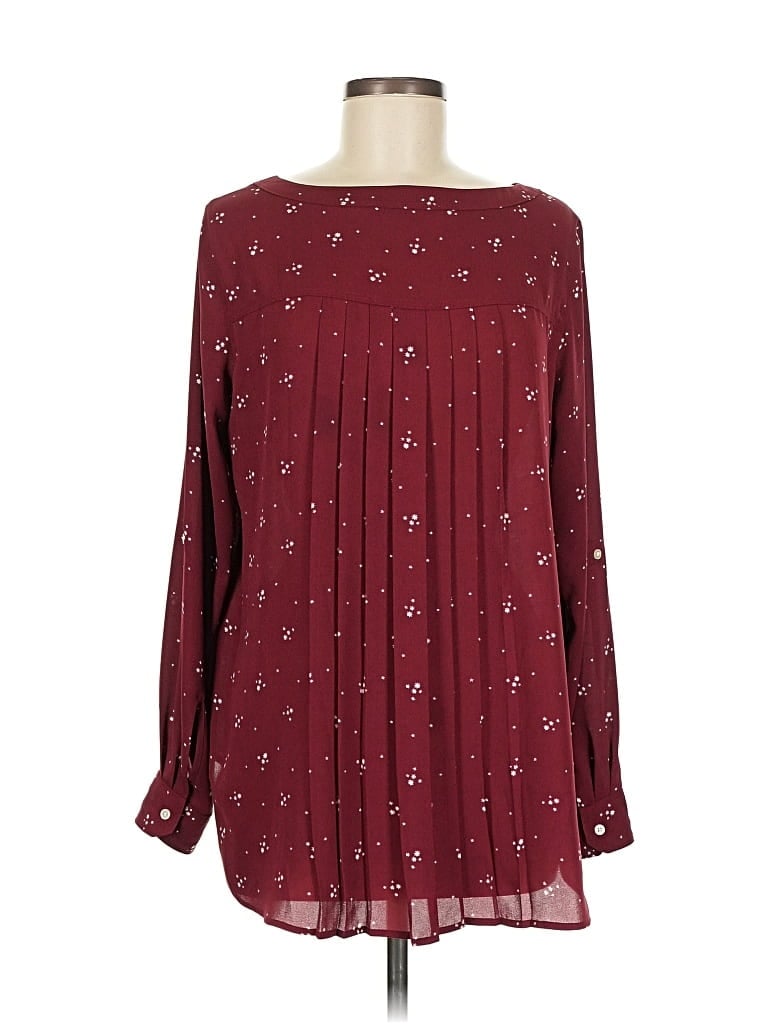 ANN TAYLOR LOFT Pre-owned Long Sleeve Blouse In Burgundy