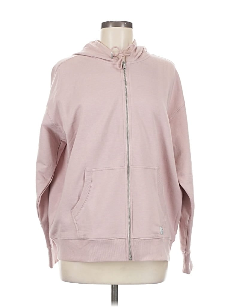 Pre-owned Eddie Bauer Zip Up Hoodie In Pink