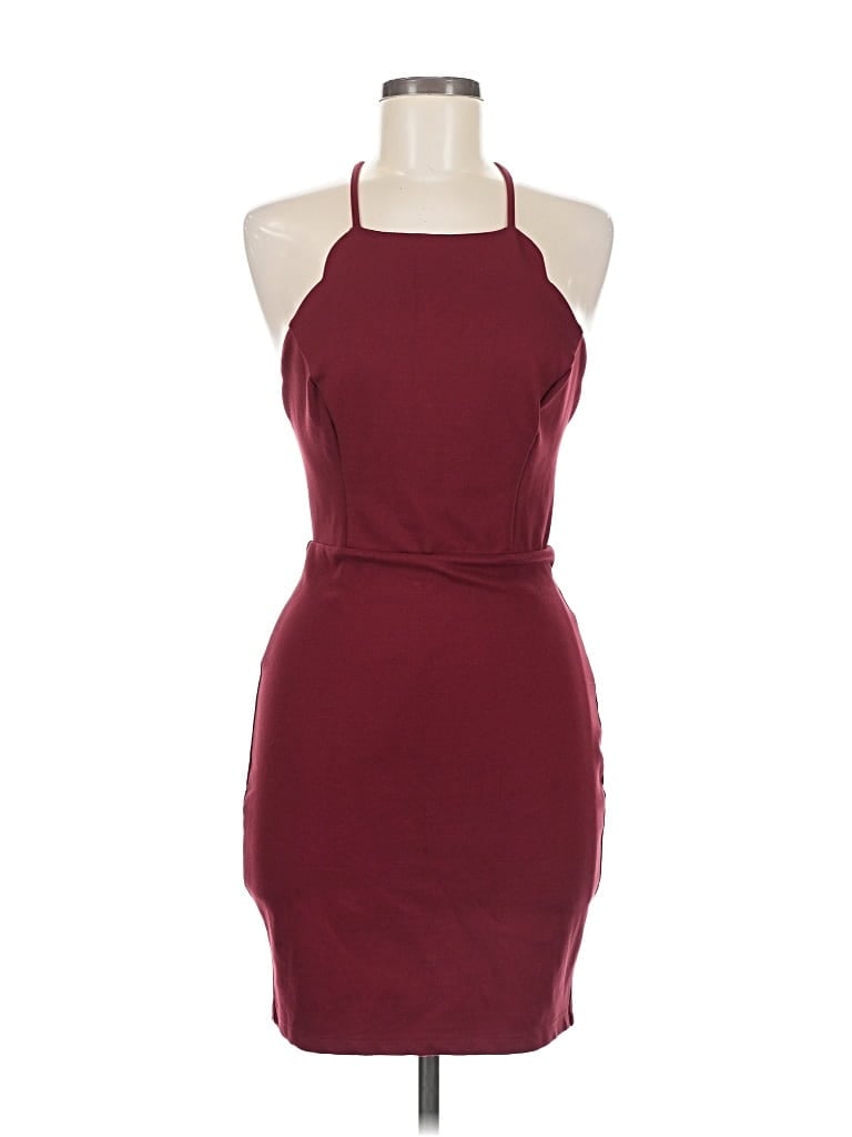 Pre-owned Lush Cocktail Dress In Burgundy