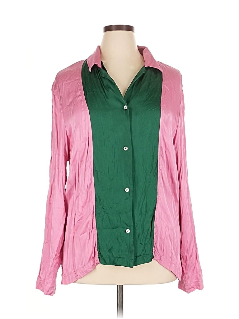 Pre-owned Donni Long Sleeve Blouse In Pink