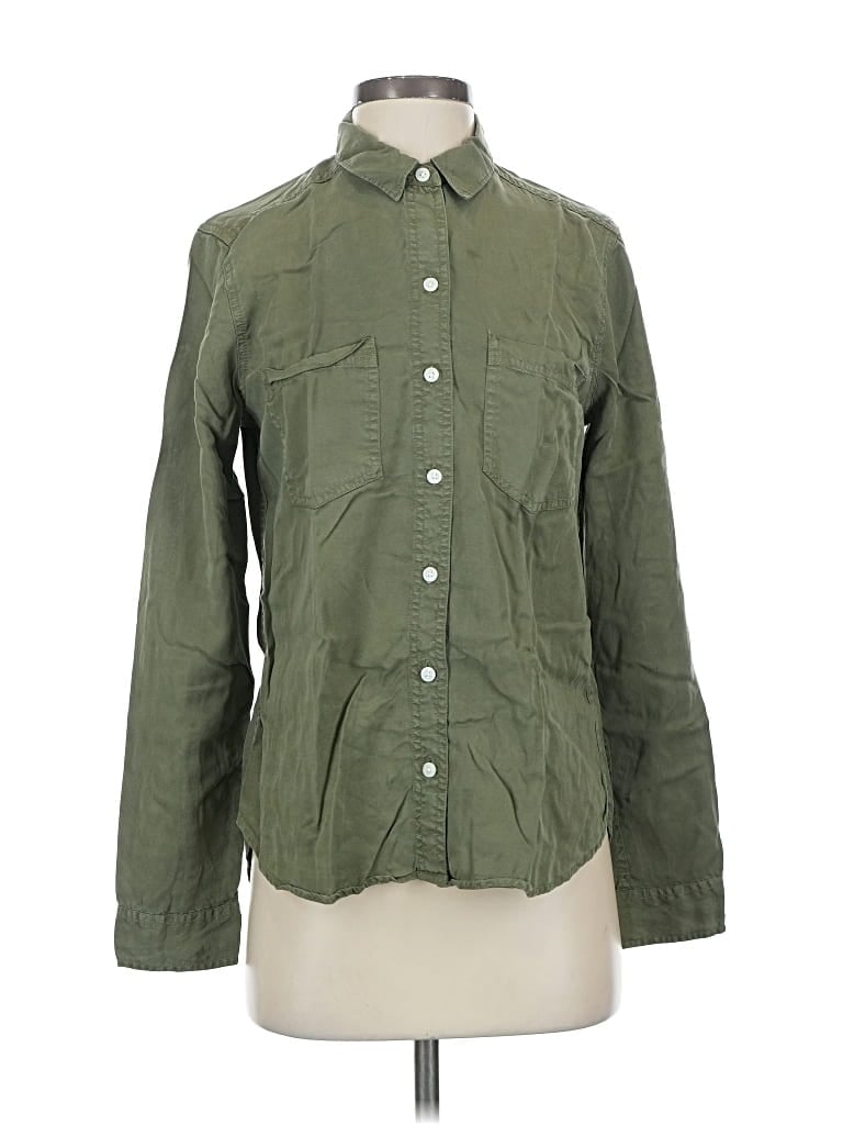 Pre-owned Abercrombie & Fitch Long Sleeve Button Down Shirt In Green