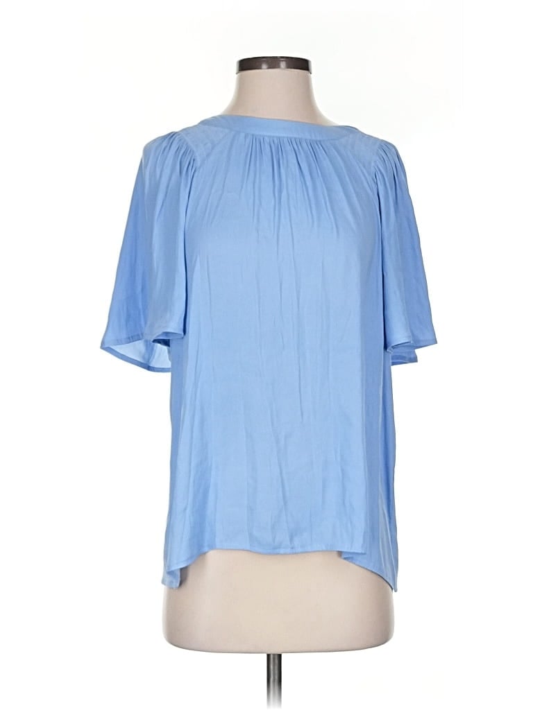Pre-owned Ann Taylor Short Sleeve T-shirt In Blue