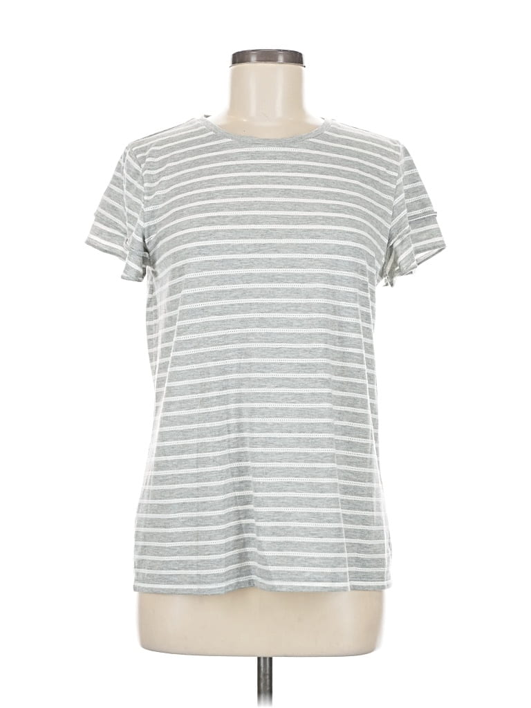 Pre-owned Ann Taylor Short Sleeve T-shirt In Silver