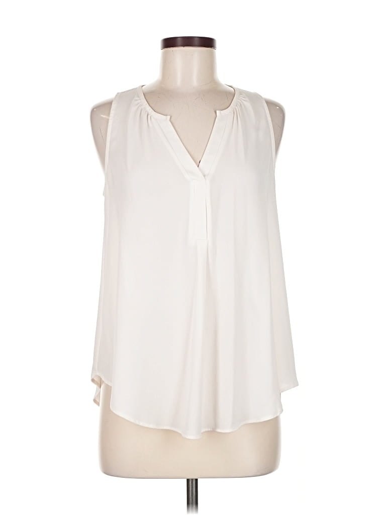 Pre-owned Lush Sleeveless Blouse In White