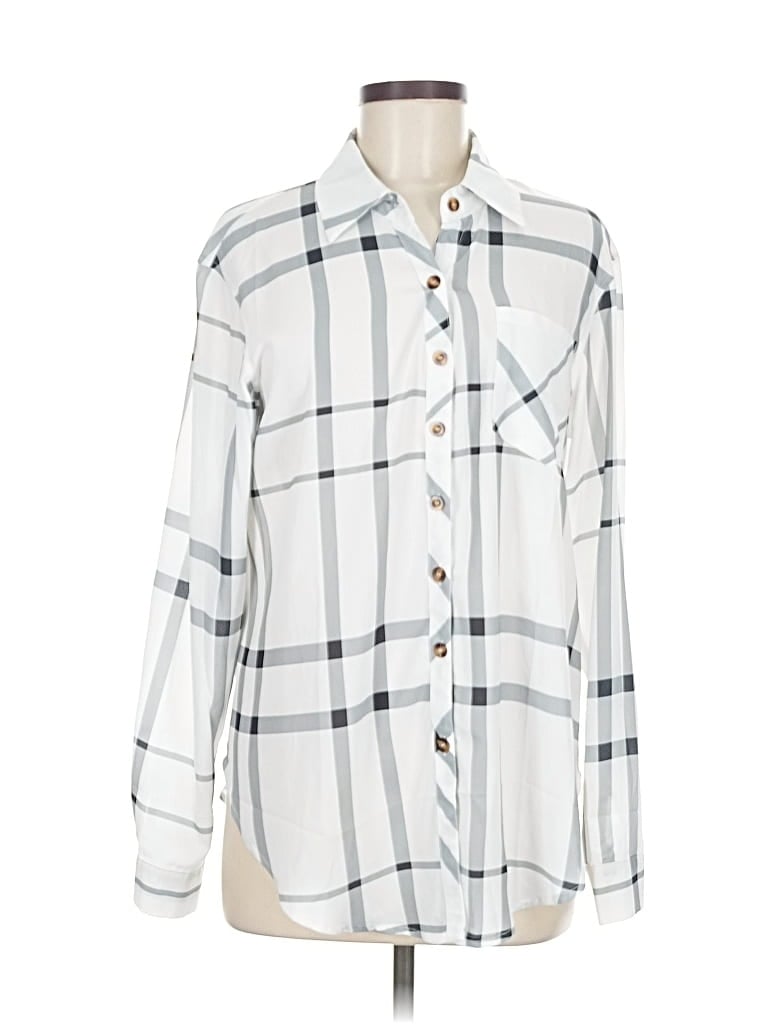 Pre-owned Assorted Brands Long Sleeve Blouse In White