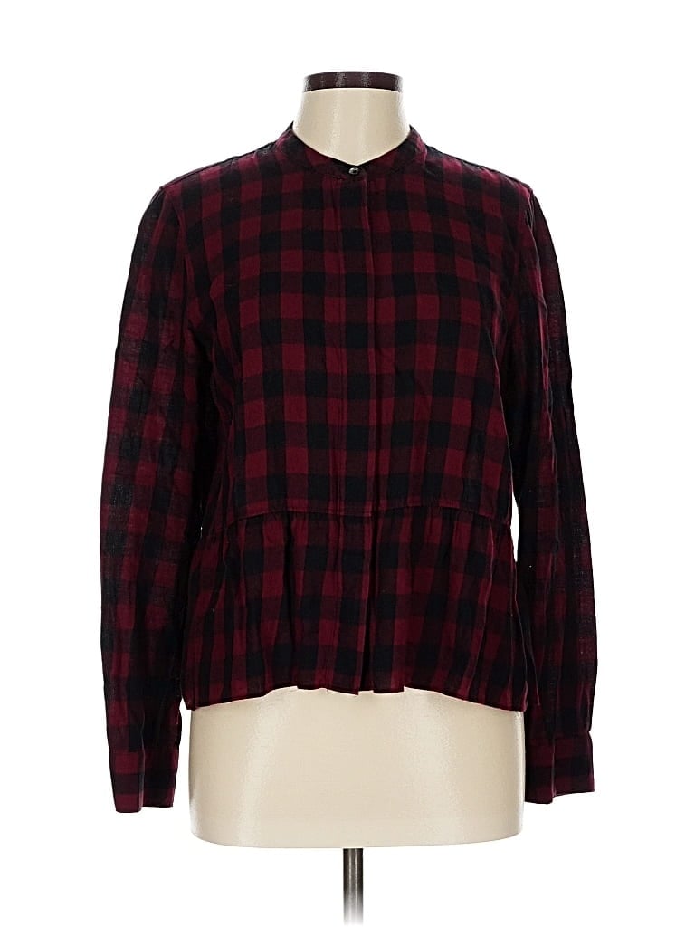 Pre-owned Madewell Long Sleeve Blouse In Burgundy