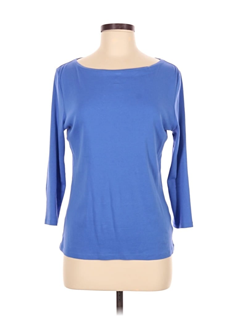 Pre-owned Talbots 3/4 Sleeve T-shirt In Blue