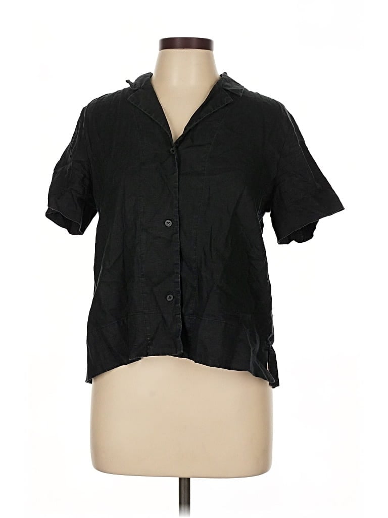 Pre-owned Everlane Short Sleeve Blouse In Black