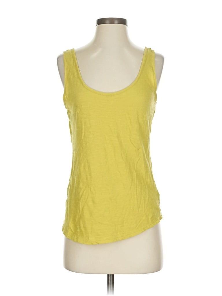 Pre-owned Pact Tank Top Yellow Scoop Neck Tops