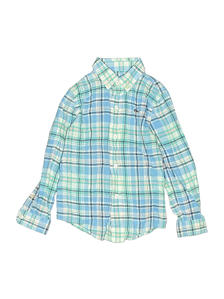 Pre-owned Vineyard Vines Kids' Long Sleeve Button Down Shirt In Blue