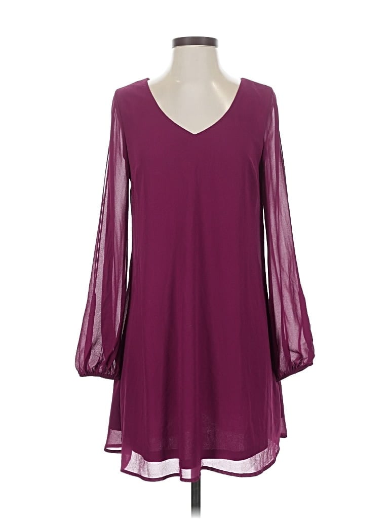 Pre-owned Sequin Hearts Casual Dress In Burgundy