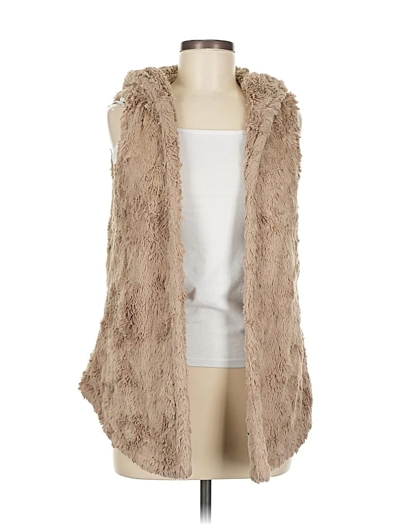 Pre-owned Dylan Faux Fur Vest In Tan