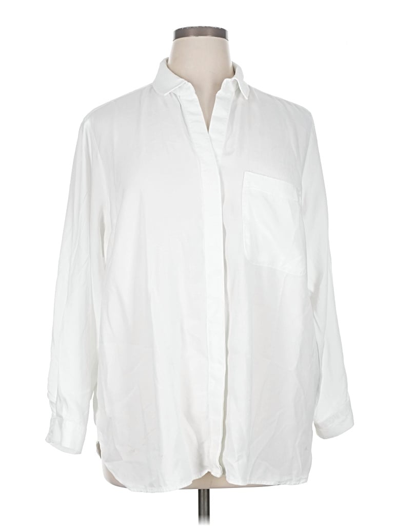 CLOTH & STONE X ANTHROPOLOGIE Pre-owned Long Sleeve Button Down Shirt In White
