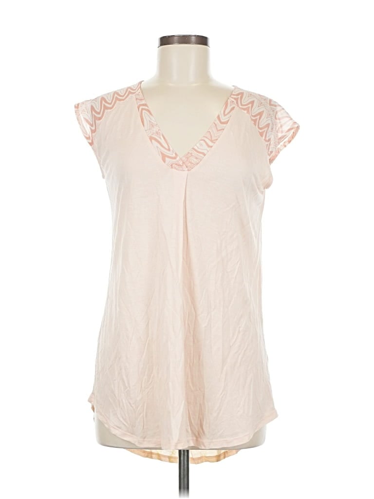 Pre-owned Anthropologie Short Sleeve Blouse In White