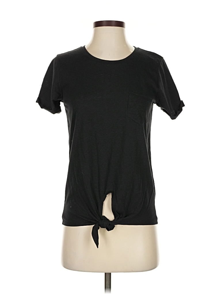 Click to view more detailed imagery on our partner's website Pre-owned J.crew Factory Store Short Sleeve Top Black Keyhole Neckline Tops