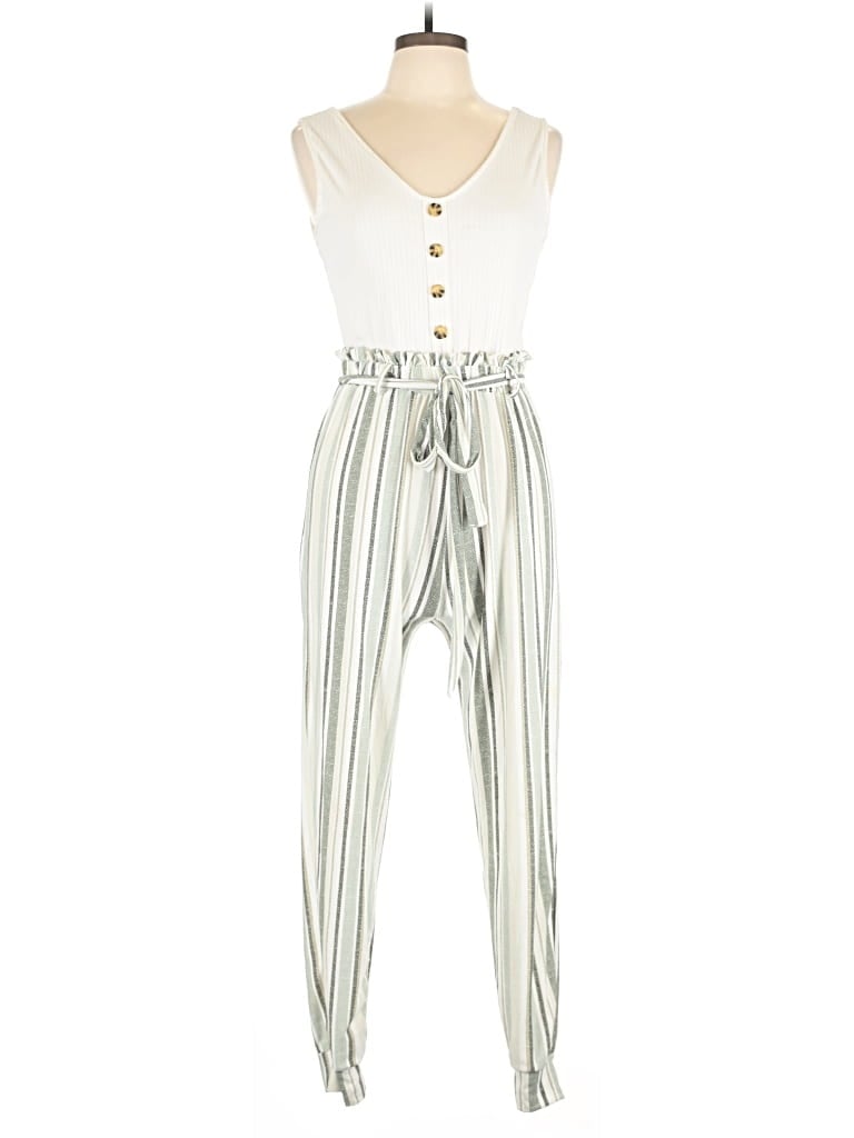 Pre-owned Derek Heart Jumpsuit In White