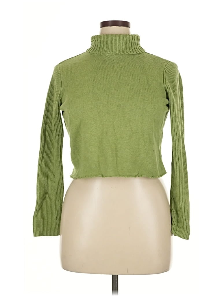 Pre-owned Coldwater Creek Turtleneck Sweater In Green