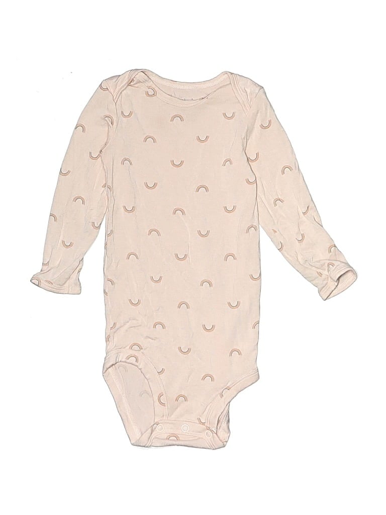 Pre-owned Carter's Babies' Long Sleeve Onesie In White